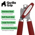 thumbnail image 3 of GORILLA GRIP Stainless Steel Manual Can Opener, Soft Touch Handle, Built-In Bottle Opener, Red, 3 of 10