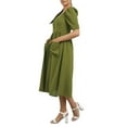 thumbnail image 3 of Gvmfive Women Square Neck Puff Sleeve Buttons Hem Side Pockets Casual Midi Dress, XL, 3 of 6