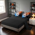 thumbnail image 5 of Manfei Football Soccer Sports Full Size Bedding Sets, Ice and Fire Full Size Bed in a Bag, Black Orange Brightblue, Black Reversible 7-Piece, 5 of 6