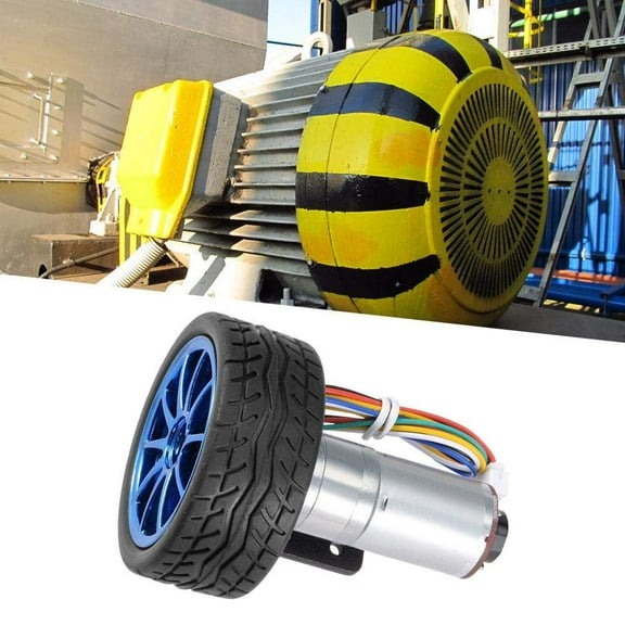 DIY Encoder Gear Motor with Mounting Bracket 65mm Wheel Kit Smart Car Robot DC6V High Accuracy Long Service Life Strong Power (RPM 100)