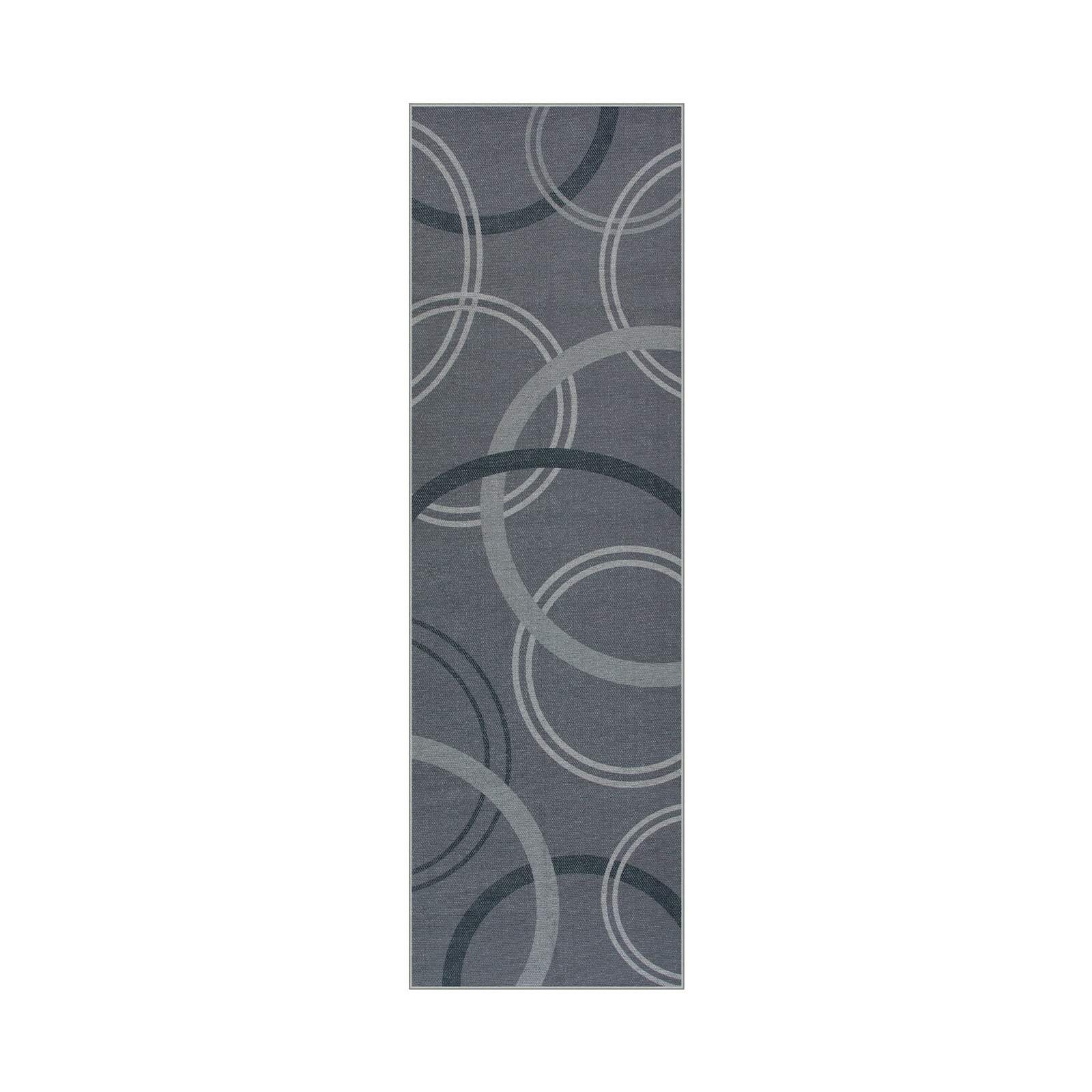 SUNDEREY 2'6"x8' Geometri Kitchen Rug,Runner Rugs 2.6x8ft Hallway Easy Jute Rug,Non Slip Washable Circular Pattern Rug,Soft Non-Slip Khaki Indoor Carpet for Entryway Laundry Bedroom,Grey