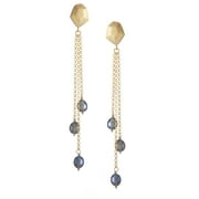 Rivka Friedman Women's Black Pearl Multi Dangle Earrings 18K Gold Plated