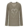 thumbnail image 4 of Busydd Womens Long Sleeve Tops Trendy Love Heart V Neck T Shirts for Women Dressy Casual Versatile Going Out Tops for Women S, 4 of 8