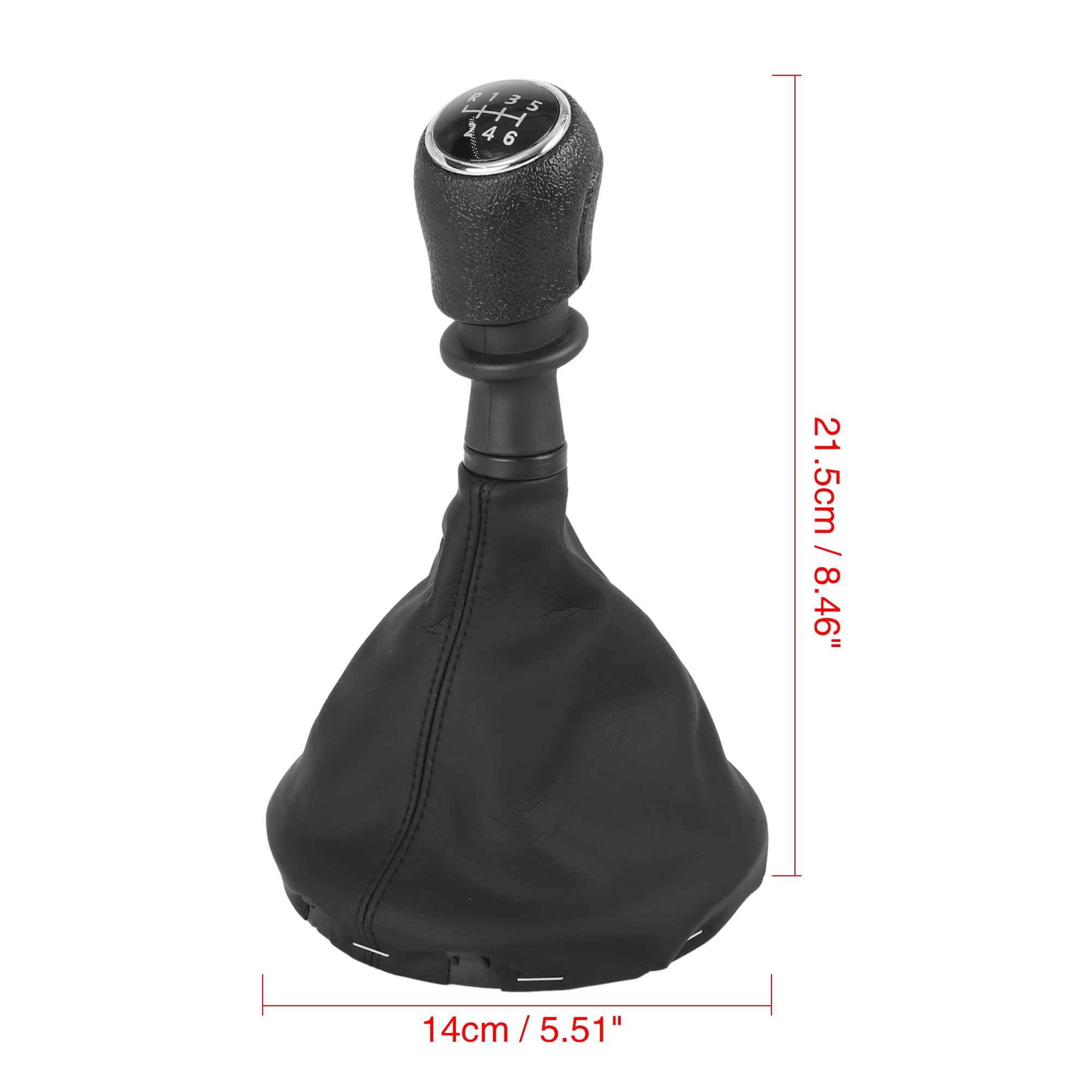 Car Auto 6 Speed Gear Shift Stick Knob Boot Cover Black for VW T5 2003-2011