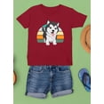 thumbnail image 3 of Husky Pup Retro Design T-Shirt Juniors -Image by Shutterstock,  Medium, 3 of 4