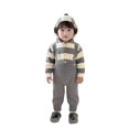 thumbnail image 3 of Infant Boy's Spring And Autumn Baby Clothes With Adjustable Waistband Pants Set Knitted Wool Sweater With Color Striped Pattern Baby Coat Suitable For 0 18 Months Old. Boy Set Clothes Gray 0-3 Months, 3 of 7