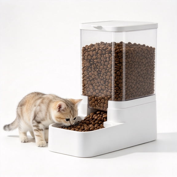 3.3L Pet Food Feeder, Automatic Gravity Cat Feeder and Dog Food Bowl, Large Capacity Pet Feeding Station for Indoor Cats and Small Dogs
