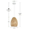 thumbnail image 3 of Globe Electric 61090 Novogratz x Globe Rio 1-Light Pendant Light, Light Twine Shade - White Socket, White Cloth Hanging Cord, 3 of 3