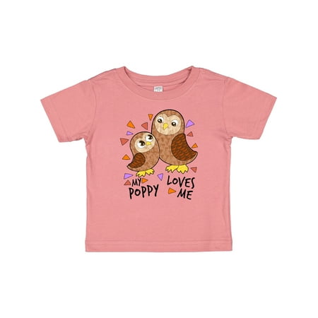 

Inktastic My Poppy Loves Me- cute owl family Boys or Girls Baby T-Shirt