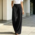 thumbnail image 6 of Womens Dress Work Pants High Waisted Trousers Wide Leg Pull on Stretchy Slacks with Pockets Casual Daily Wear Comfortable Fit by Yigetop Black L, 6 of 7