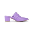 thumbnail image 3 of BLISSFUL STEP Women's Shoes Buckle Strap Pointed Toe Chunky Heel PU Vamp Mule Shoes Purple 6, 3 of 7