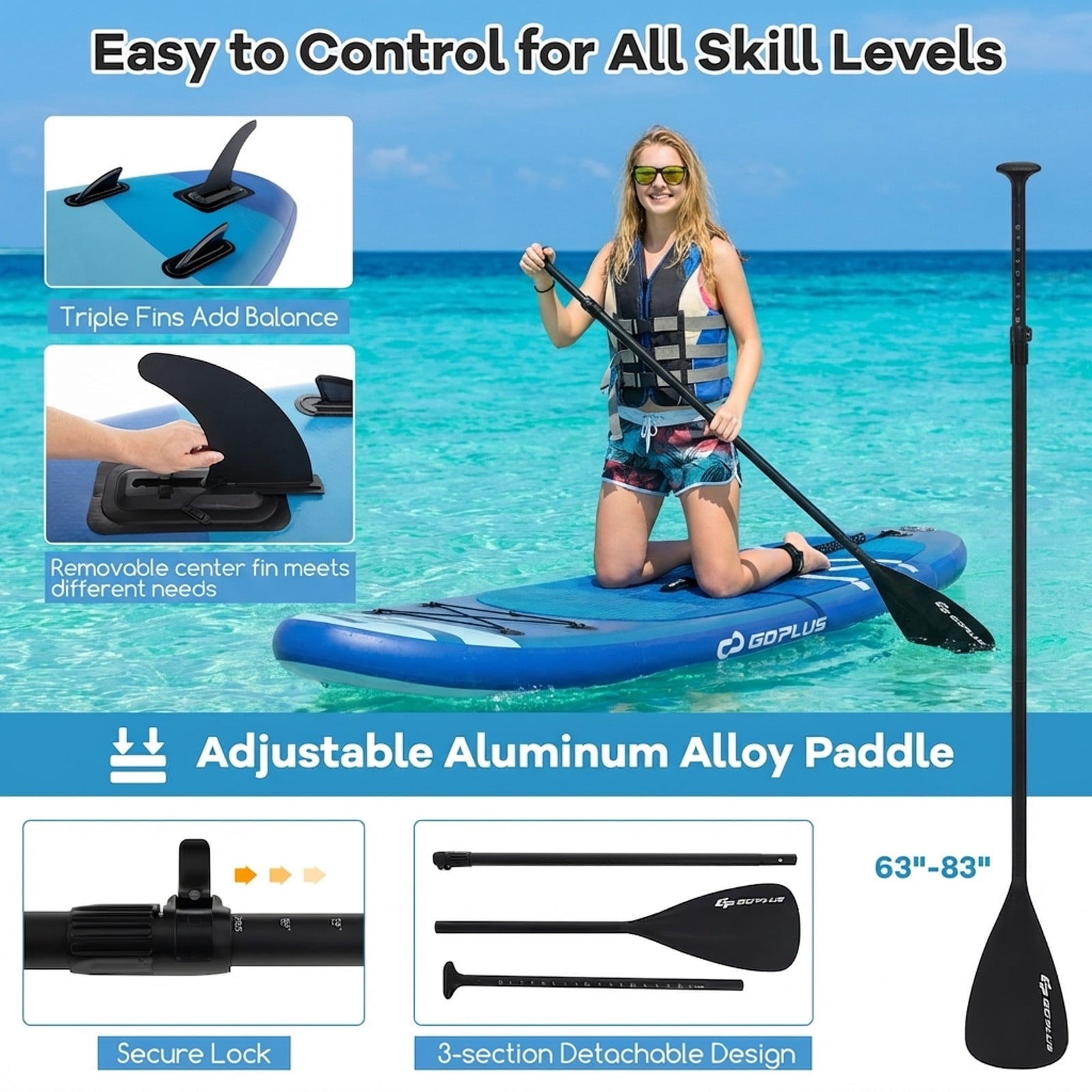 Airfind Inflatable Stand Up Paddle Board with Accessories-S