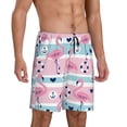 thumbnail image 5 of KLL Pink Striped Flamingo for Men's 1-Pack Shorts,Sleep Pajama Shorts for Men Soft Pj Shorts Men's Pajama Bottoms Sleepwear -XX-Large, 5 of 7