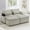 Gray, variant on Loveseat Sofa with 2 Ottomans, Modular Sectional Convertible Sofa Bed, Corduroy Upholstered Couch with Storage Armrests, Cup Holders & USB Ports, Small Apartment Living Room Furniture