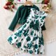 thumbnail image 4 of Cowsor Toddler Little Girls Dress And Cardigan Sets 2 Piece Floral Print Sleeveless Dress and Long Sleeve Cardigan Set, 4 of 7