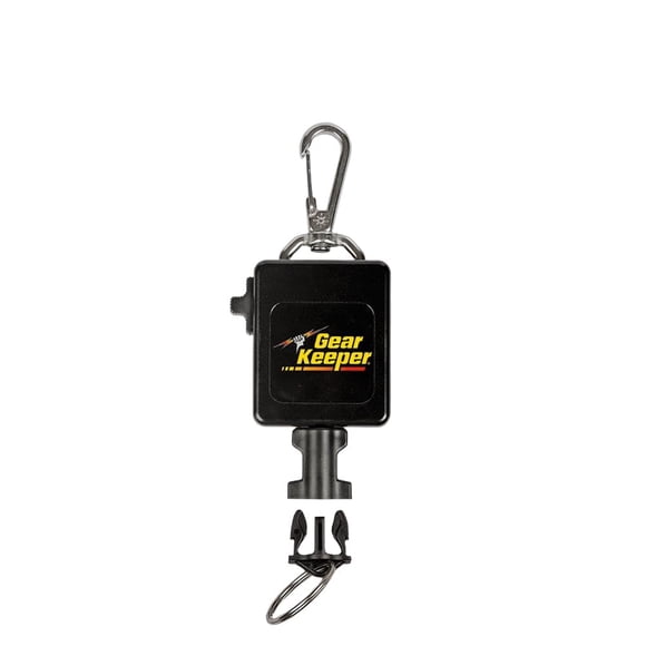 La linterna de buceo Gear Keeper con cierre grande y retractor de cámara cuenta con varias opciones de montaje con accesorio de anillo partido QC-II, fabricado en EE. UU.