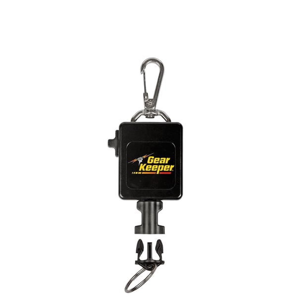 La linterna de buceo Gear Keeper con cierre grande y retractor de cámara cuenta con varias opciones de montaje con accesorio de anillo partido QC-II, fabricado en EE. UU.