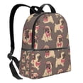 thumbnail image 2 of Lsque Cut Pug Pattern Backpack – School Travel Canvas Daypack with Ergonomic Padded Straps, Multiple Compartments & Leather Handle, 2 of 5