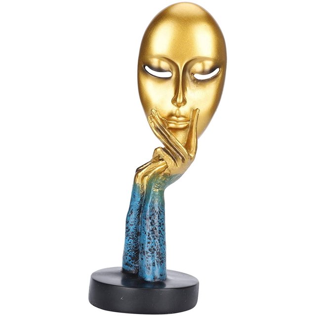 Resina Estatuas faciales abstractas Figuras abstractas Adornos artesanales Cara femenina Esculturas de arte Estatuas de meditación Decoración Decoraciones para el hogar y la oficina Zhivalor LF-0110