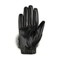 thumbnail image 5 of qolati Women Winter Faux Leather Gloves Mittens Touchscreen Waterproofs Thermal Warm Motorcycle Driving Gloves for Faux Furs Cuff, 5 of 6