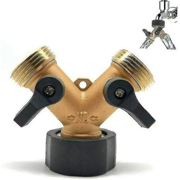 Conector, conector de manguera, grifo doble para lavadora, distribuidor en Y de 2 vías, 3/4 de pulgada para conectar 2 electrodomésticos, para grifo de jardín, para adaptador de ba