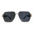 thumbnail image 2 of Womens Metal Rim Oversize Mafia Mob Fashion Sunglasses Gold Black, 2 of 4