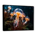 thumbnail image 2 of Designart "The Ocean s Glow Illuminated by Jellyfish II" Animals Floater Framed Canvas Wall Art, 2 of 7