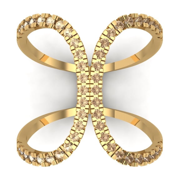 Statement Engagement Ring for Women - 0.5ct Yellow Moissanite in 18K Yellow Gold Promise Ring