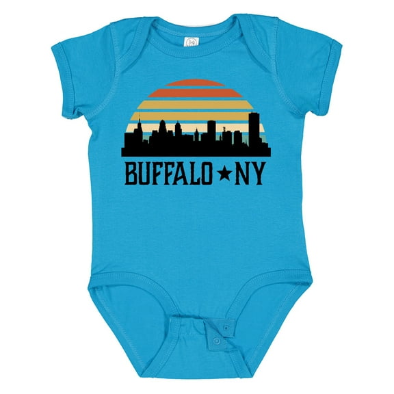 Inktastic Buffalo New York Skyline Retro Boys or Girls Baby Bodysuit