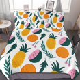 thumbnail image 1 of HAHDAXIA Fruit Pattern Bedding Solid Comforter Set for All Seasons,3 Pieces(1 Comforter+2 Pillowcases),Soft Microfiber Bedding Set Queen(90"x90"), 1 of 7