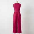 thumbnail image 4 of Womens Summer Jumpsuits Dressy Casual Sleeveless Mock Neck Wide Leg Pants Rompers Hot Pink XL, 4 of 4