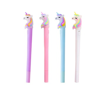 Dollibu Pink Unicorn Plush Pen - Soft Fluffy Pink Unicorn Stuffed Animal Writing Pens, Decorative Cute Ballpoint Pen for Kids, Teens, and Adults