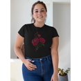 thumbnail image 2 of Cute Embroidery Red Roses T-Shirt Women -Image by Shutterstock, Female XX-Large, 2 of 4