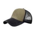 thumbnail image 2 of Multicolor Low-Profile Adjustable Snap Back Breathable Beach Baseball Cap Polyester Curved Bill Mesh Back Retro Classic Colorblock Snapback Baseball Cap for Men and Women One Size, 2 of 5