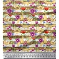 thumbnail image 1 of Soimoi Rayon Fabric Stripe,Floral & Fox Animal Print Fabric by the Yard 56 Inch Wide, 1 of 1