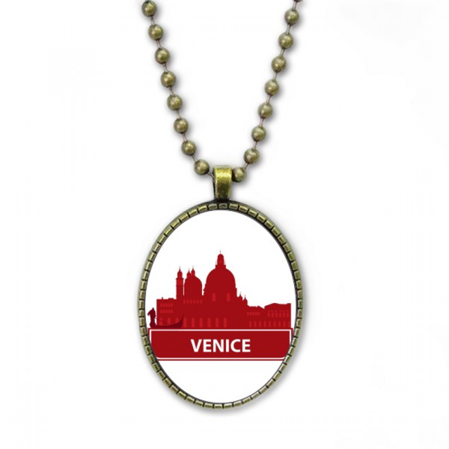 Venecia Italia rojo patron de referencia Collar Colgante de cadena vintage Colección de joyas colgantes Unbranded M