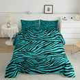thumbnail image 2 of Manfei Zebra Print 3pcs King Size Comforter Sets,Abstract Stripes Bedding Comforter Set,Black Blue Bedding Set,Lightweight Animal Room Decorative,Reversible, 2 of 8
