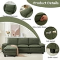 thumbnail image 4 of BRILHAMEZ 107" Modern L-Shaped Sectional Sofa with Movable Ottoman, 4-Seat Modular Chenille Cloud Couch for Living Room & Apartment, Green, 4 of 9