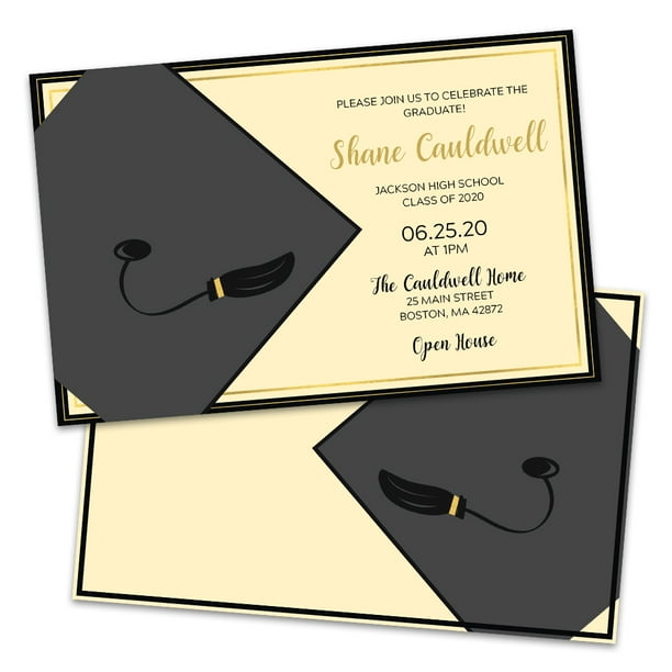 Personalized Graduation Cap Graduation Party Invitation Walmart Com Walmart Com