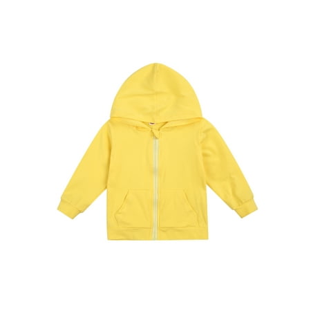 

Bebiullo Toddler Baby Zip Up Hoodie Unisex Inflant Toddler Long Sleeve Sweatshirts Lightweight Jacket Hooded Coats Yellow for 0-6 Years