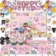 thumbnail image 3 of Lindo juego de cubiertos y banderines desechables con diseño de Hello Kitty, serie Sanrio, para fiestas de cumpleaños, con diseño de Melody, para colgar en la pared o en la pared, 3 of 5