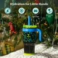 thumbnail image 2 of Reduce Coldee Kids Tumbler Spill-Proof Straw & Handle. Insulated Stainless Steel 18 oz, Gamer Glow, 2 of 6