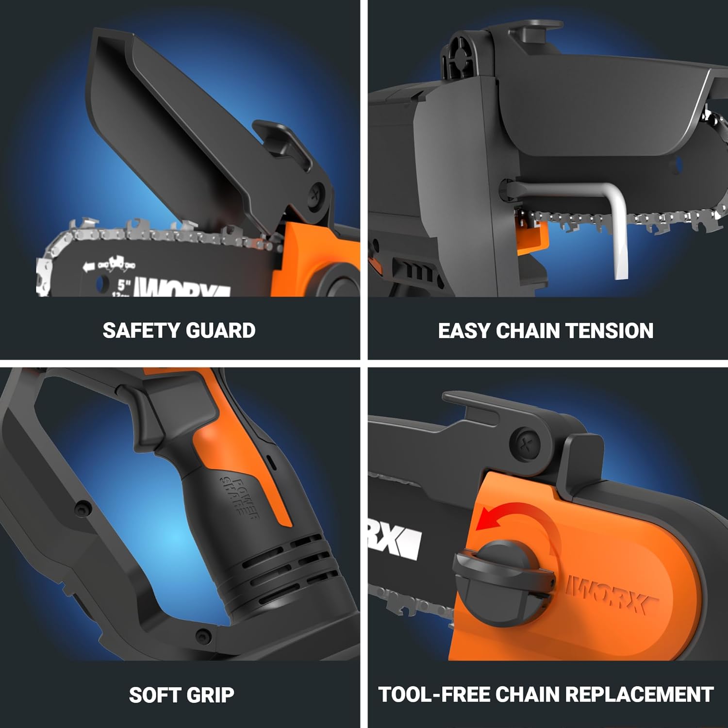 Worx WG324.9 20V Power Share 5" Cordless Pruning Saw (No Battery and Charger Included - Tool Only)