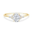thumbnail image 3 of 1 CT Center 7X5MM Oval, Marquise & Round Cut Lab Created Moissanite Diamond Solitaire Engagement Ring For Women In 14k Solid Yellow Gold ( VVS1 Clarity, 1.00 Cttw)-5.5, 3 of 6