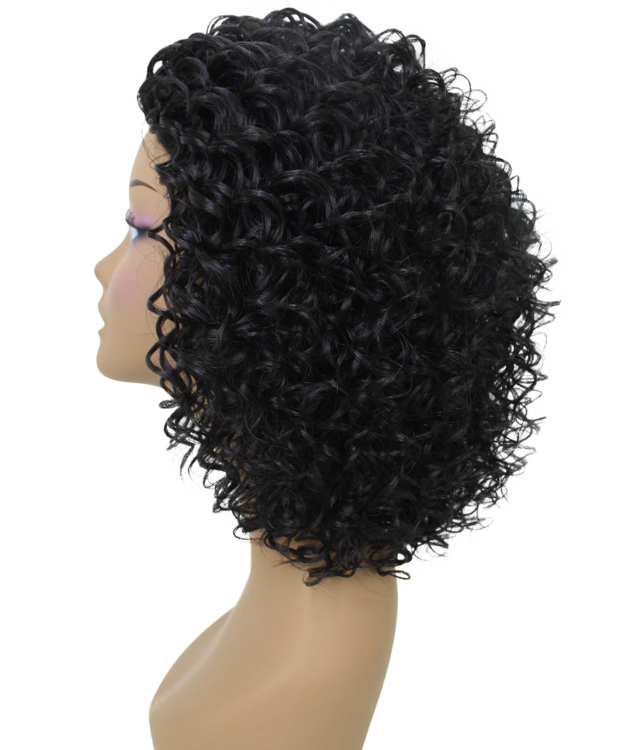 LUXLUXE 13.5" Kinky Curly Half Wig for Black Women – Mixed Hair Fluffy Short Layered Drawstring Headband Wig for Daily Wear, Parties & Events