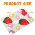 thumbnail image 5 of Bonita alfombrilla de baño con forma de fresa, colorida, accesorio de baño, divertida alfombra de flores, antideslizante, lavable a máquina, de microfibra suave, 5 of 5