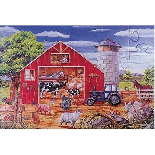 24piece Deluxe Animals In The Barn Cardboard Floor Puzzle, melissa and