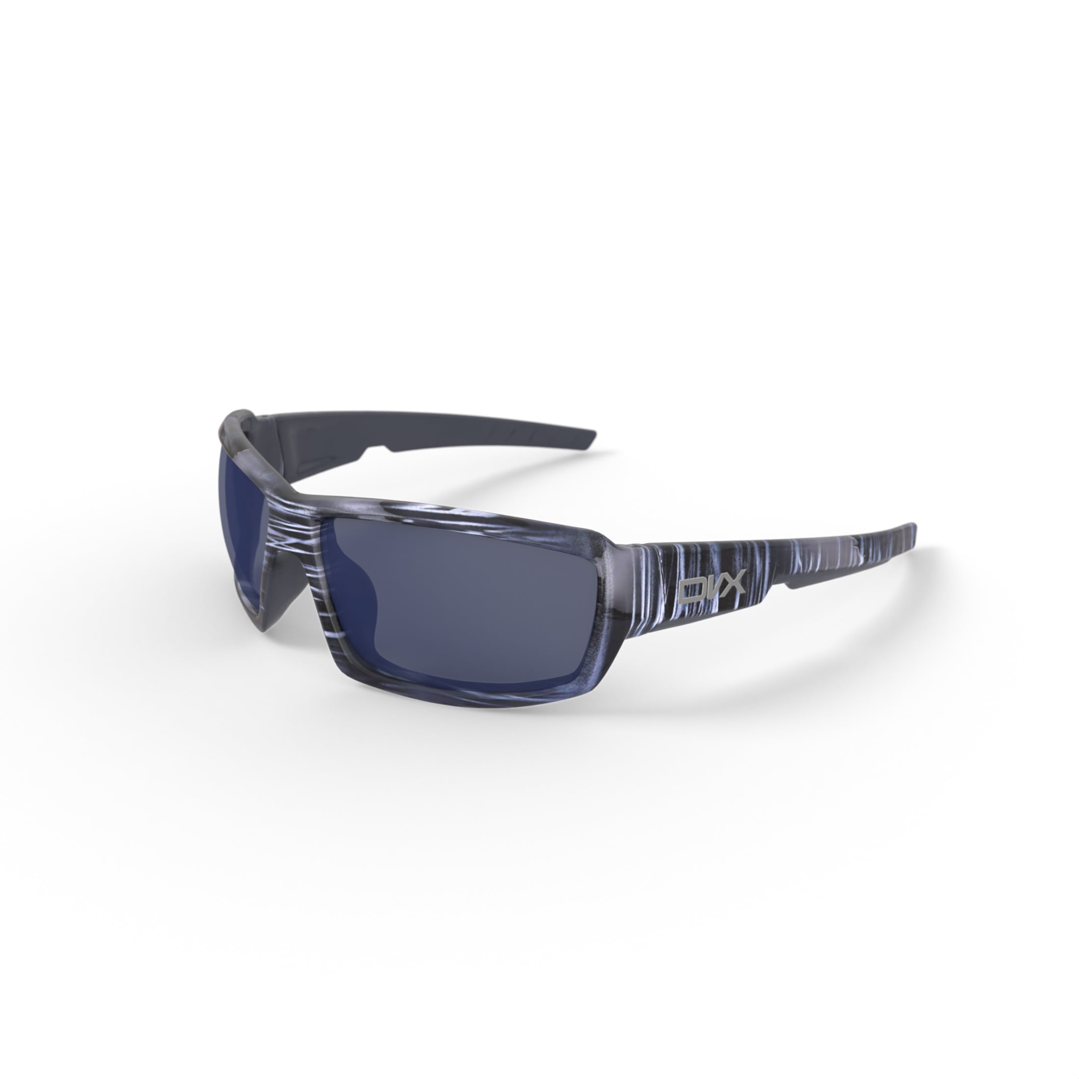 DVX Detour Sport Prescription Sunglasses, Grey Lenses/Black & White Streak Frame, OSHA Compliant ANSI Z87.1