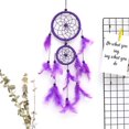 thumbnail image 1 of Atrapasueños Kyoffiie, hecho a mano, con cuentas de plumas, para colgar en la pared, elegante atrapasueños, decoración de pared, adorno artesanal para ventana, balcón, dormitorio, sala de estar,, 1 of 6