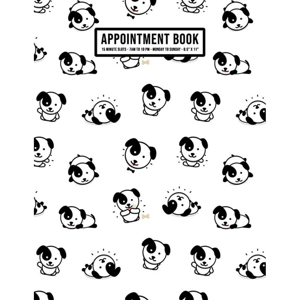 Puppy Appointment Book Undated Hourly Appointment Book Weekly 7AM